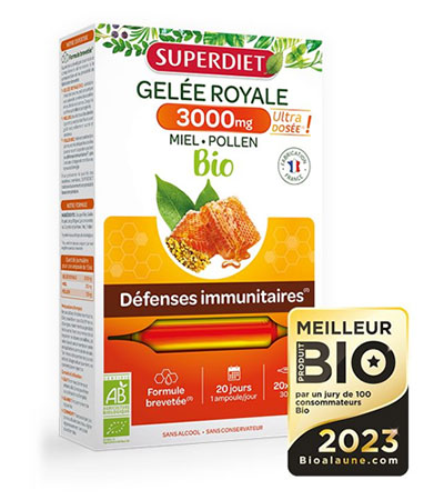 La gelée royale 3000mg bio SUPERDIET élue « Meilleur produit bio » !