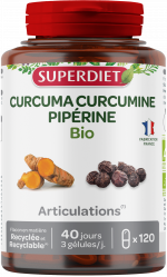 Curcuma Curcumine Pipérine Bio 120 gélules