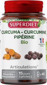Curcuma Curcumine Pipérine Bio 45 gélules