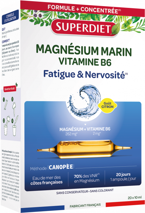 Magnésium marin et Vitamine B6 20 ampoules