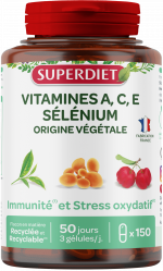 Vitamine A,C,E et Sélénium 150 gélules